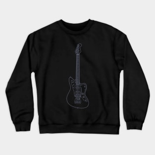 Offset Style Electric Guitar Outline Crewneck Sweatshirt